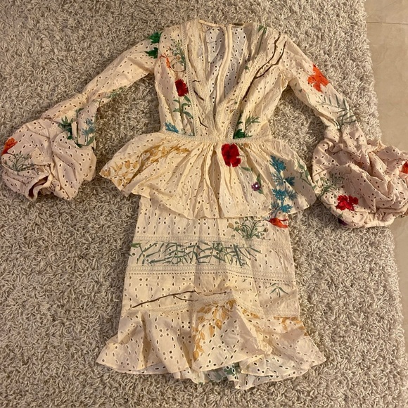 Johanna Ortiz Floral Cotton Eyelet Dress size 2 - Picture 6 of 8